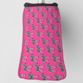 Zebra op het Hoesje van het warme roze Golfhoofd Golfheadcover (Draai 90)