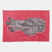 Zebra op Red Kitchen Theedoek (Horizontaal)