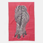 Zebra op Red Kitchen Theedoek (Verticaal)