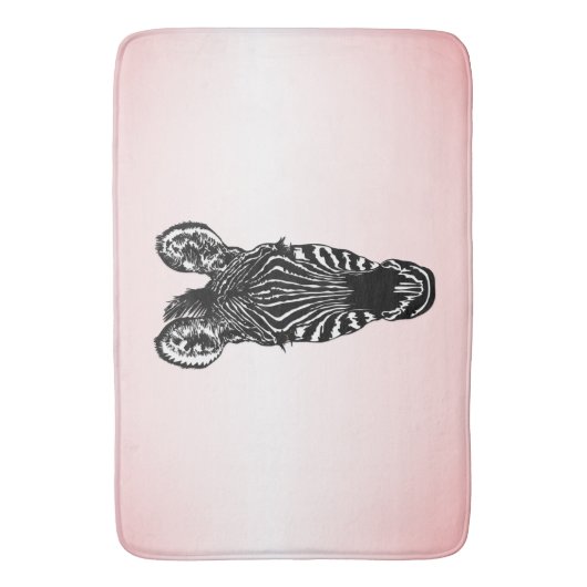 Zebra op roze badmat (Voorkant Verticaal)