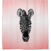 Zebra op roze douchegordijn (Voorkant)