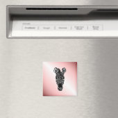 Zebra op roze magneet (Insitu (Vaatwasser))