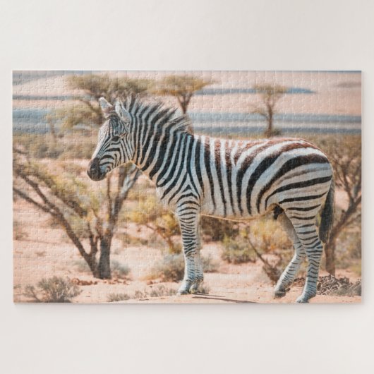 Zebra op Safari Legpuzzel (Horizontaal)