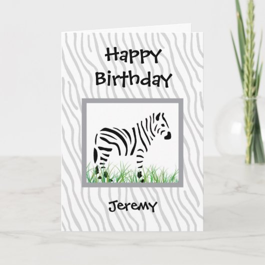 Zebra op witte achtergrond kaart (Voorkant)