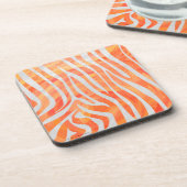 Zebra Oranje en wit afdrukken Bier Onderzetter (Linkerzijde)