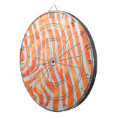 Zebra Oranje en wit afdrukken Dartbord (Voorkant Rechts)