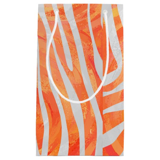 Zebra Oranje en wit afdrukken Klein Cadeauzakje (Voorkant)