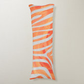 Zebra Oranje en wit afdrukken Lichaamskussen (Voorkant Verticaal)