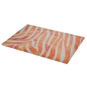 Zebra Oranje en wit afdrukken Snijplank