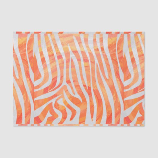 Zebra Oranje en wit afdrukken Tissuepapier (Voorkant)