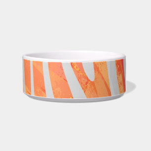 Zebra Oranje en wit afdrukken Voerbakje