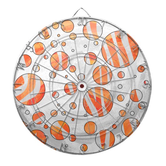 Zebra Oranje en witte poka Dot Dartbord (Voorkant)
