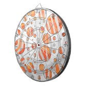 Zebra Oranje en witte poka Dot Dartbord (Voorkant Rechts)