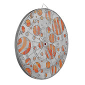 Zebra Oranje en witte poka Dot Dartbord (Voorkant Links)