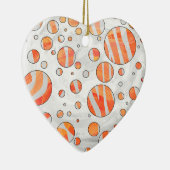 Zebra Oranje en witte poka Dot Keramisch Ornament (Rechts)