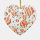 Zebra Oranje en witte poka Dot Keramisch Ornament (Voorkant)
