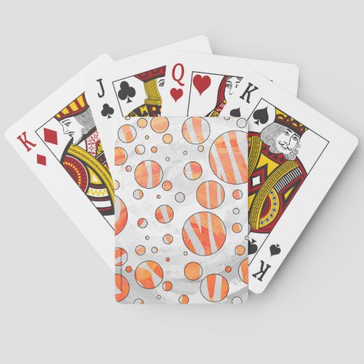 Zebra Oranje en witte poka Dot Pokerkaarten (Achterkant)