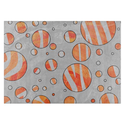 Zebra Oranje en witte poka Dot Snijplank (Voorkant)