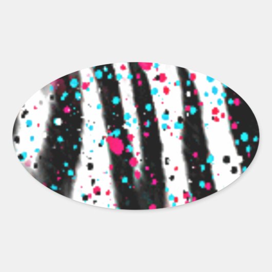 Zebra Ovale Sticker (Voorkant)