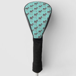 Zebra over het Blauwgroen blauw Hoesje van het Gol Golfheadcover