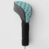 Zebra over het Blauwgroen blauw Hoesje van het Gol Golfheadcover (Schuin)