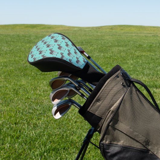 Zebra over het Blauwgroen blauw Hoesje van het Gol Golfheadcover (Insitu)