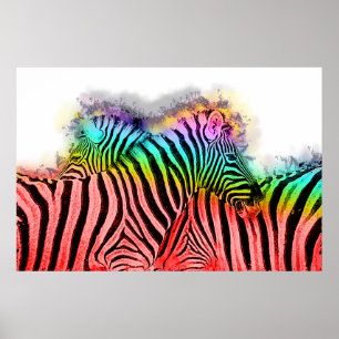 Zebra Paar Art Poster
