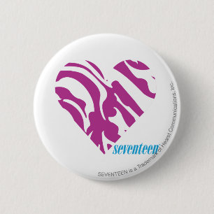 Zebra Paars 2 Ronde Button 5,7 Cm