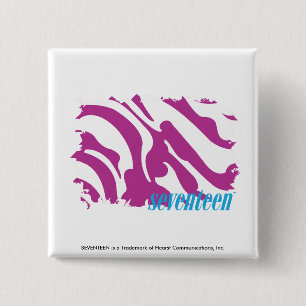 Zebra Paars 3 Vierkante Button 5,1 Cm