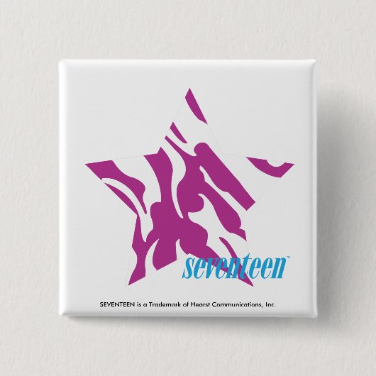 Zebra Paars 4 Vierkante Button 5,1 Cm (Voorkant)