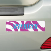 Zebra Paars Bumpersticker (Op auto)