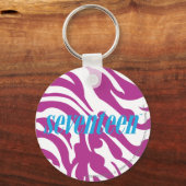 Zebra Paars Sleutelhanger (Voorkant)