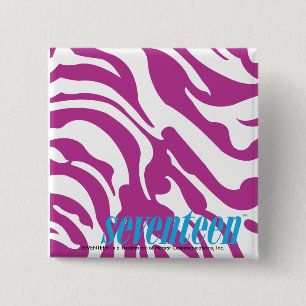 Zebra Paars Vierkante Button 5,1 Cm