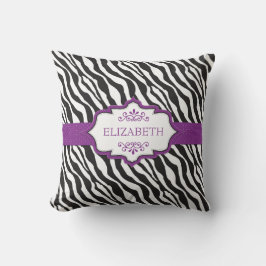Zebra Paarse Ribbon MoJo Pillow Kussen