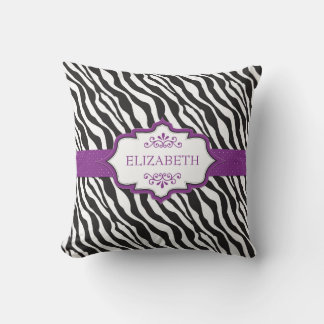 Zebra Paarse Ribbon MoJo Pillow Kussen