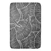 Zebra Palm Hawaiian Tropical Black and White Badmat (Voorkant Verticaal)