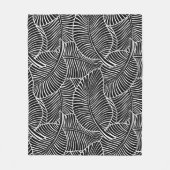 Zebra Palm Hawaiian Tropical Black and White Fleece Deken (Voorkant)