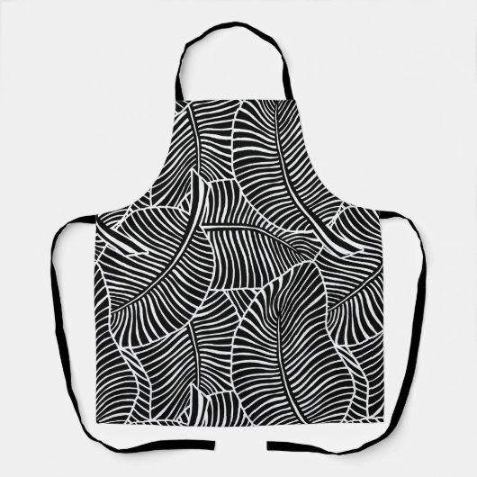 Zebra Palm Hawaiian Tropical Black and White Schort (Voorkant)