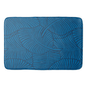 Zebra Palm Hawaiian Tropical Denim Blue Badmat
