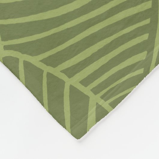 Zebra Palm Hawaiian Tropische Olijfgroen Fleece Deken (Hoek)