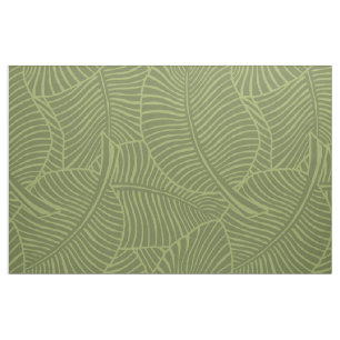 Zebra Palm Hawaiian Tropische Olijfgroen Stof