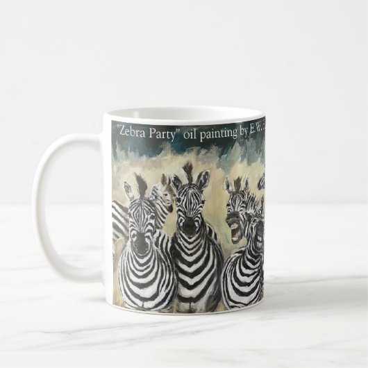 Zebra partij - Kalm houden en feest aan! Koffiemok (Links)