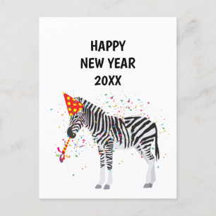 Zebra Partys - Animaux Fêtes Carte Nouvel An