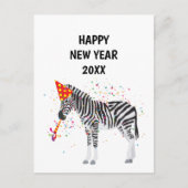 Zebra Partys - Animaux Fêtes Carte Nouvel An (Devant)