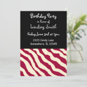 Zebra Patate Anniversaire Invitation (Debout devant)