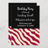 Zebra Patate Anniversaire Invitation (Devant / Derrière)