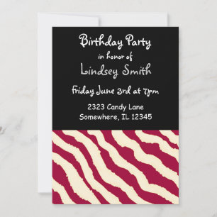 Zebra Patate Anniversaire Invitation