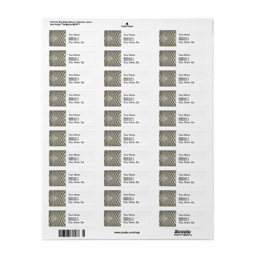 Zebra patroon etiket (Full Sheet)