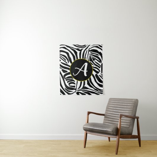 Zebra patroon wandkleed (In situ)