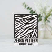 Zebra Pattern Bad Taste Mode Victim Briefkaart (Staand voorkant)